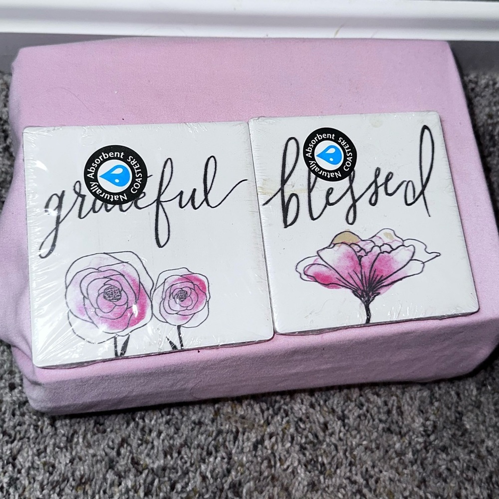 Coasters Floral Grateful Blessed